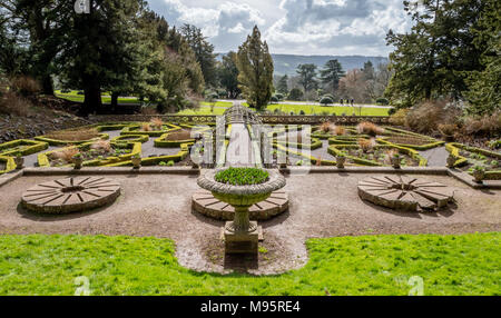 Early spring in the parterre gardens of Tyntesfield House  in North Somerset UK Stock Photo