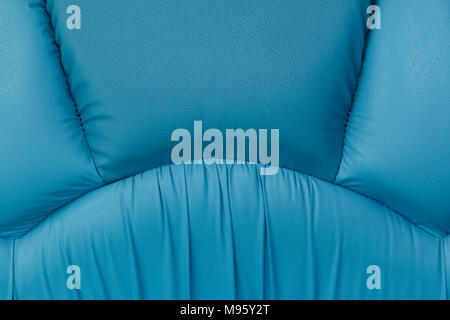Backgrounds of blue leather sofa with stitch texture Stock Photo