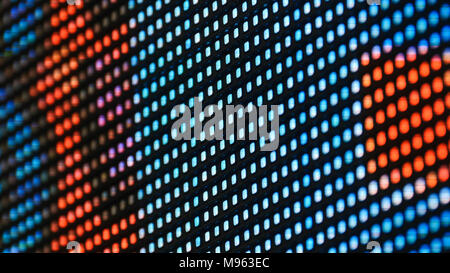 Bright colored blue LED smd screen - close up background. Stock Photo