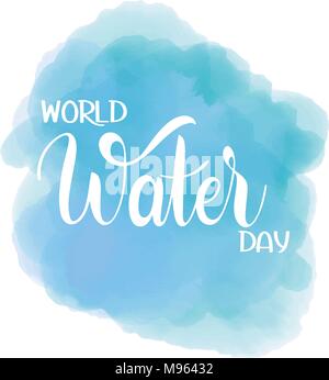 World water Day lettering. Save the water. Stock Vector