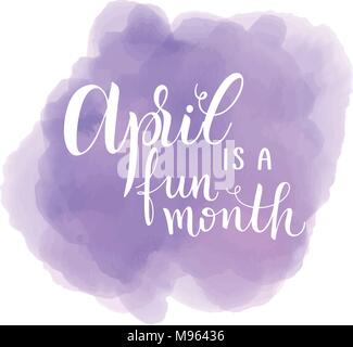 April Fools Day text. Colorful lettering. Hand lettering greeting card Stock Vector