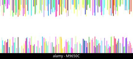 Banner background template design - horizontal vector graphic from vertical stripes on white background Stock Vector