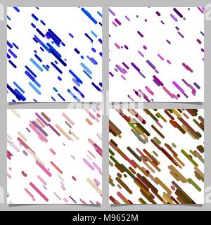 Colored abstract diagonal stripe pattern background set Stock Vector