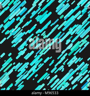 Modern seamless chaotic diagonal stripe pattern background - trendy vector graphic from light blue rounded stripes Stock Vector