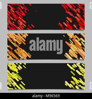Abstract diagonal rounded stripe pattern banner template design set Stock Vector