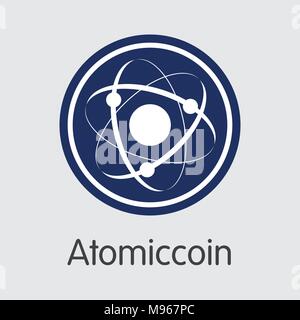 Atomiccoin - Blockchain Cryptocurrency Colored Logo. Stock Vector