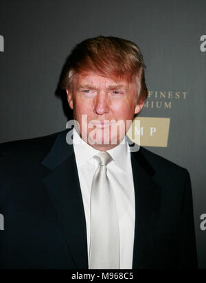 Donald Trump arrives at the Trump Vodka party at Les Deux night club in Hollywood, CA on January 17, 2007. Photo credit: Francis Specker Stock Photo