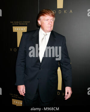 Donald Trump arrives at the Trump Vodka party at Les Deux night club in Hollywood, CA on January 17, 2007. Photo credit: Francis Specker Stock Photo