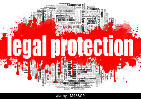 Legal Protection word cloud concept on white background, 3d rendering. Stock Photo