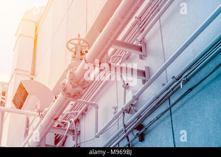 restaurant smoke air pipe kitchen airduct for ventilate vacuum odor system Stock Photo