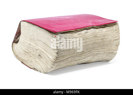 old thick book isolated on white with clipping path Stock Photo