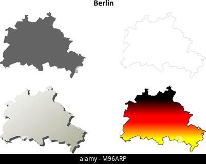 Berlin outline map set  Stock Vector
