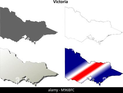 3D Map Of Victoria Is A State Of Australia Stock Vector Image & Art - Alamy