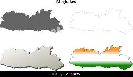 Meghalaya state outline map set Stock Vector Image & Art - Alamy