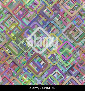 Seamless abstract square background pattern - vector graphic from diagonal multicolored rounded squares Stock Vector