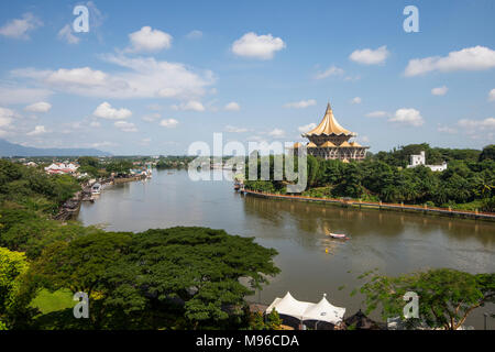 State Assembly Building by the river, Kuching, Sarawak, Malaysia, Borneo, Stock Photo