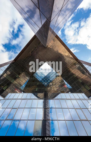abstract unusual and different architecture number one london bridge in central london. contemporary or modern office buildings and abstract angles. Stock Photo