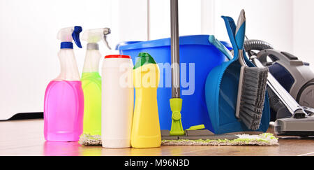 Bathroom with Cleaning Supplies Stock Image - Image of impurities, cleaner:  28044919