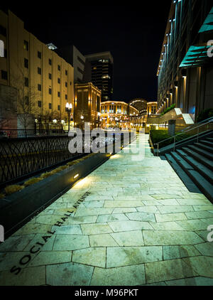 Downtown Salt Lake City Utah after dark Stock Photo