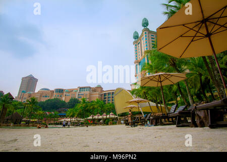 view of  beach from Sunway Lagoon theme park, the largest theme park in Malaysia Stock Photo