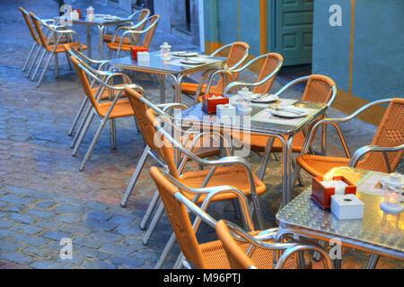 Cordoba, restaurant close to a landmark Mezquita Cathedral Stock Photo