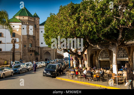 Morocco, Casablanca, Quartier Habous, Café Imperial and Mahkama du Pacha Stock Photo