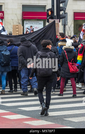 Warsaw, Poland - March 23rd, 2018: Hundreds gather an afternoon demonstration against more restrictive abortion law regulations. Credit: dario photography/Alamy Live News Stock Photo