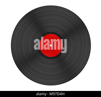 Vintage Vinyl Disc Isolated Stock Photo