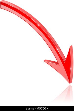 Red 3d arrow Stock Vector