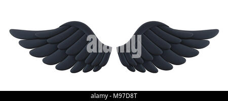 Black Demon Wings Isolated Stock Photo
