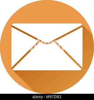 Envelope or Mail icon. Orange round sign Stock Vector