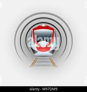 Train in tunnel Stock Vector