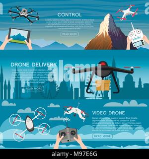 Modern air drones for card and remote control. Video and photo and ...