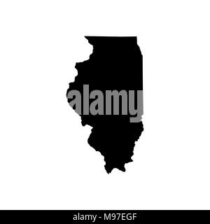 map of the U.S. state of Illinois  Stock Vector