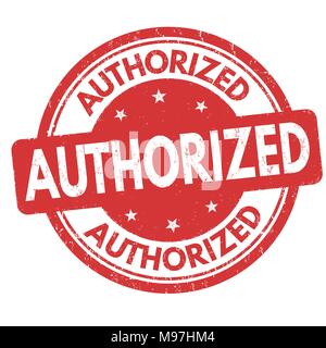 Authorized grunge rubber stamp on white background, vector illustration Stock Vector