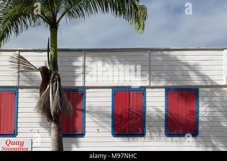 Colourful shutters in St John's Antigua Stock Photo