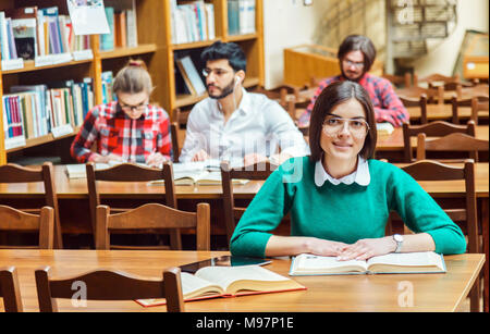 Studying in the Library Stock Photo