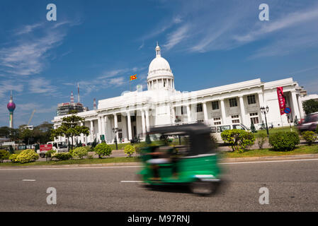 Horizontal view of the Colombo Town Hall nicknamed the White House, Colombo Sri Lanka. Stock Photo