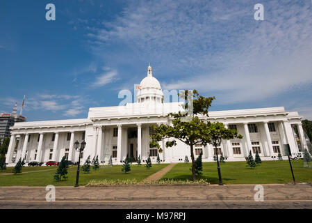 Horizontal Vertical view of the Colombo Town Hall, aka the White House, in Colombo Sri Lanka. Stock Photo