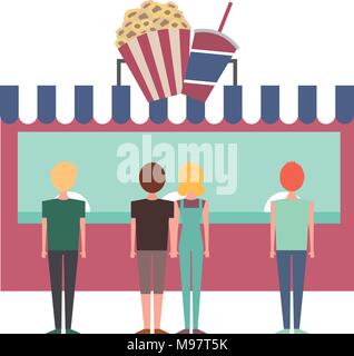 salesman booth carnival fun fair vector illustration Stock Vector Image ...