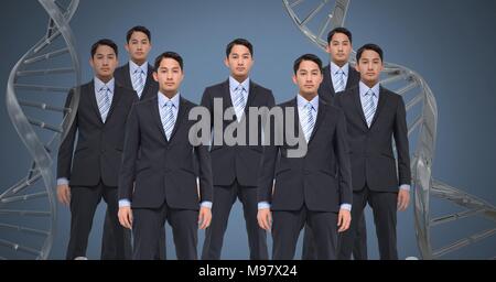 Clone men with genetic DNA Stock Photo