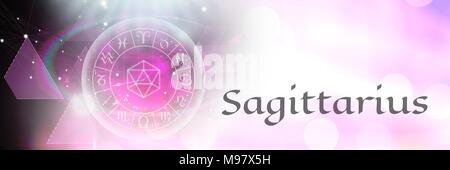 Sagittarius mystical zodiac astrology Stock Photo