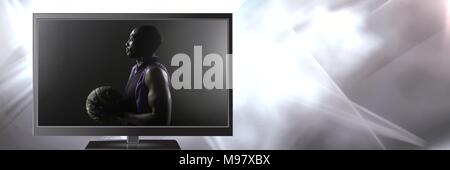 basketball on television Stock Photo
