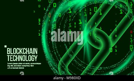 Blockchain Vector. Distributed Ledger Technology. Network Background Illustration Stock Vector