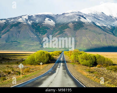 Argentina, Patagonia, El Calafate, Santa Cruz Province, road near Lago-Argentino Stock Photo