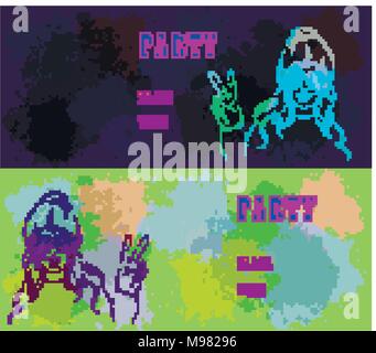 Let s Party Hard design template with fashion girl and place for text. Eps10 Vector. Stock Vector