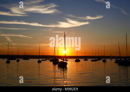 Germany, Bavaria, Ammersee at sunset Stock Photo