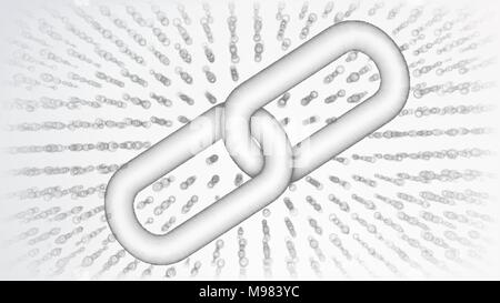 Blockchain Vector. Blockchain Hyperlink Symbol. Link Web Chain Internet. Financial Background Illustration Stock Vector