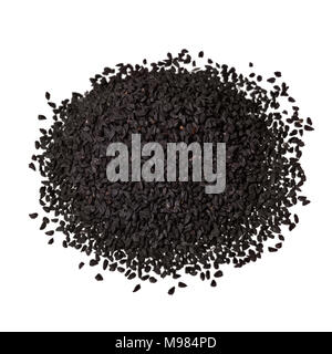 Nigella or Black cumin isolated on white background. Stock Photo