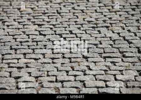 granite gray cobblestone pavement abstract  background Stock Photo